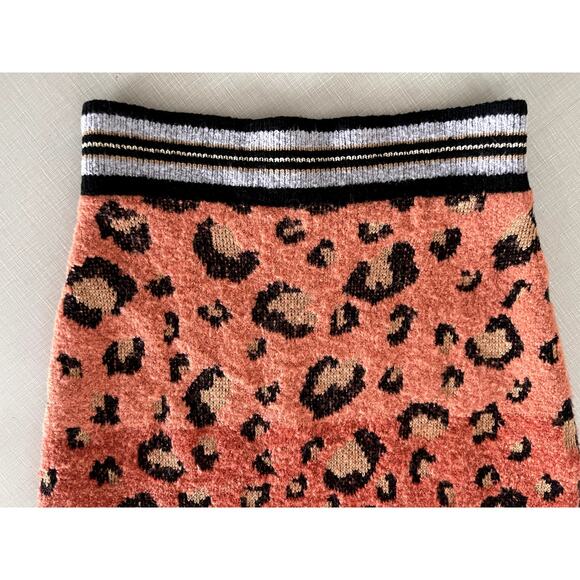 Maeve Anthropologie Sz XS Sweater Pencil Skirt Leopard Stretch Bodycon Boho - Picture 6 of 10